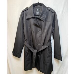 Wantdo Women's Double Breasted Trench Coat, Black, Size XL